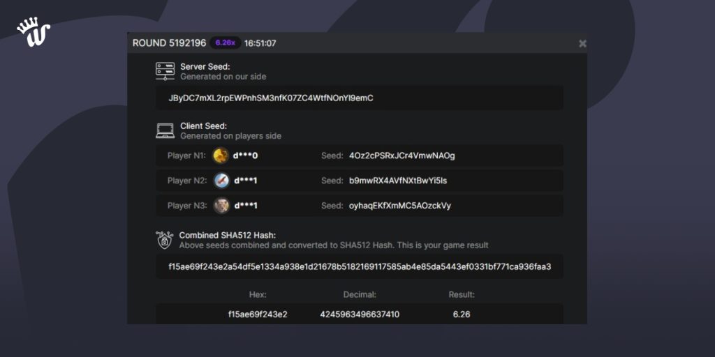 Server seeds and client seeds